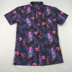 Retro Rifle Shirt Mens Medium Floral Tropical Button Up Sopranos